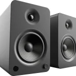 Kanto YU6 Matte Black powered speakers offer 100W RMS power, Bluetooth 4.0 with aptX, and a built-in phono preamp. Perfect for turntables and high-res audio streaming in Nairobi, Kenya 2025.", "brand"
