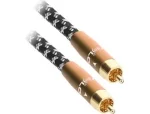 Shielded mono RCA subwoofer cable connected to home theater in Nairobi setup